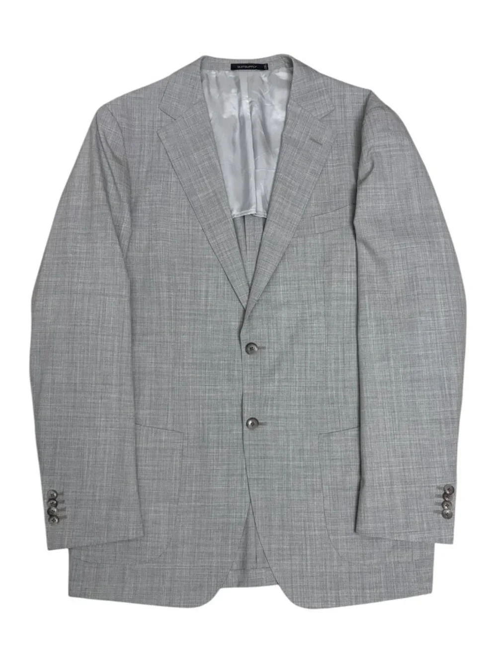 SUIT SUPPLY Wool Blazer Sport Coat Gray SUPER 120s Business Designer Jacket 44R
